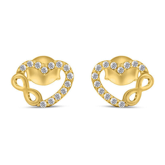 Charming gold-plated heart earrings EA359Y