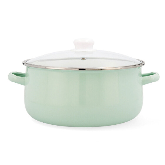 Casserole with glass lid Quid Cocco Enamelled Steel 26 cm
