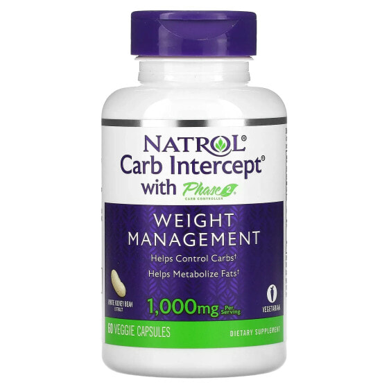 Витамин для похудения Natrol Carb Intercept с контроллером фазы 2, 120 капсул