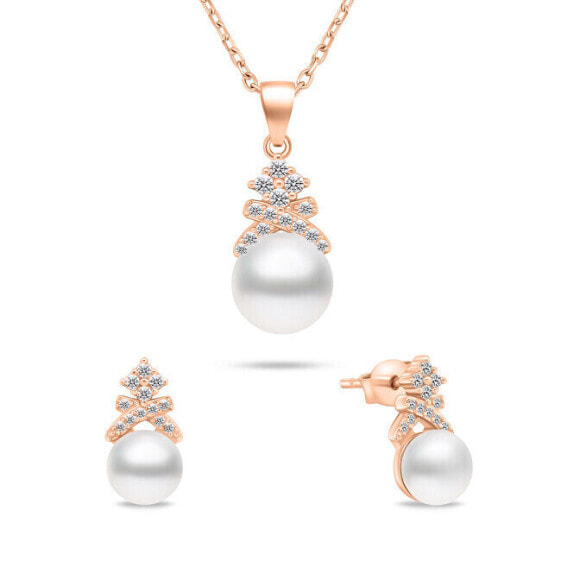 Колье Brilio Silver Bronze Pearl Set238R.