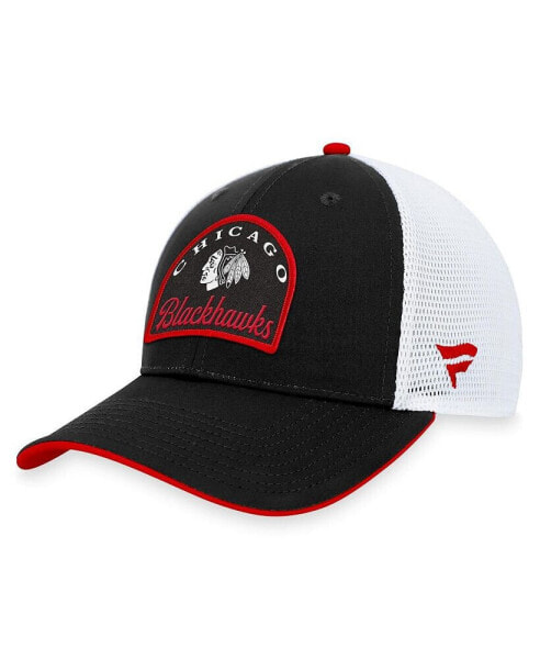 Men's Black, White Chicago Blackhawks Fundamental Adjustable Hat