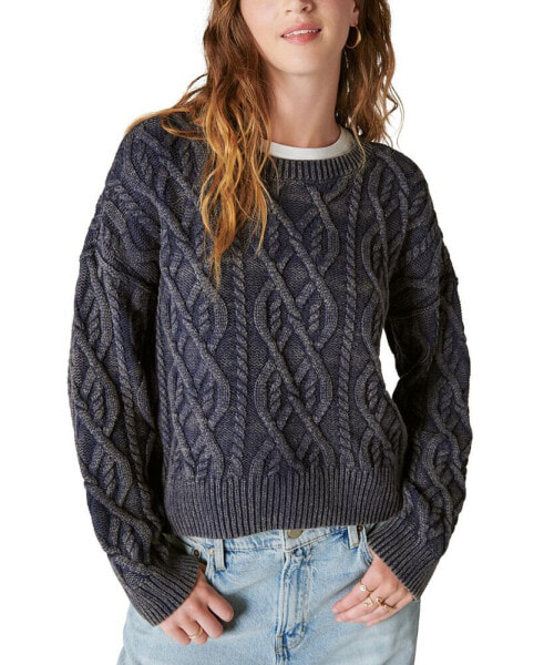 Women's Cable-Knit Crewneck Sweater