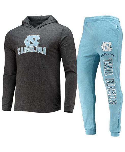 Пижама Concepts Sport мужская синяя и серая с узором «Tar Heels», с длинным рукавом, с капюшоном, толстовка и брюки-джоггеры