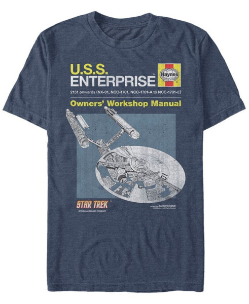Star Trek Men's The Original Series U.S.S. Enterprise Workshop Manual Short Sleeve T-Shirt