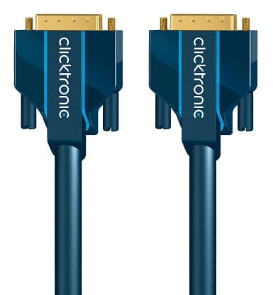 ClickTronic 5m DVI-D Connection - 5 m - DVI-D - DVI-D - Blue - Gold - 7.92 Gbit/s