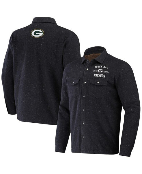 Men's NFL x Darius Rucker Collection by Charcoal Green Bay Packers Shacket Full-Snap Jacket