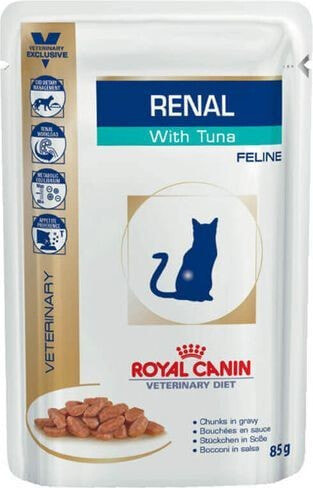Влажный корм для кошек Royal Canin, CAT DIET RENAL, при заболеваниях почек, с тунцом, 85 г