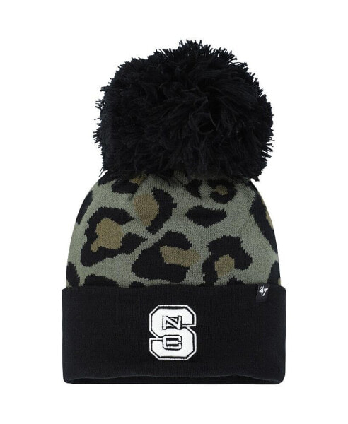 Women's Hunter Green NC State Wolfpack Bagheera Cuffed Knit Hat with Pom