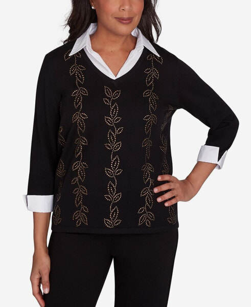 Petite Rue Rivoli Beaded Embroidered Cozy Two in One Top