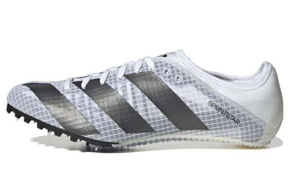 Беговые кроссовки Adidas Sprintstar GX6685, мужские бело-черные, профессиональные, антибликовые, износостойкие, низкие.