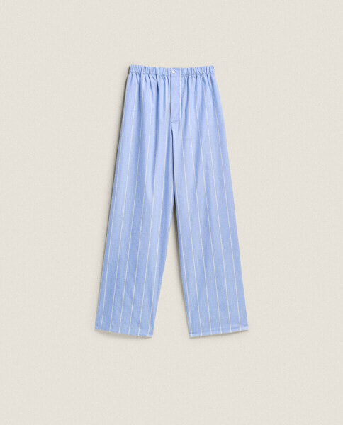 Striped cotton trousers