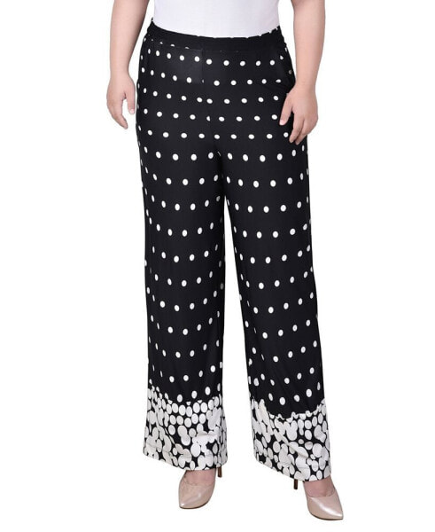 Plus Size Wide Leg Pull On Pants