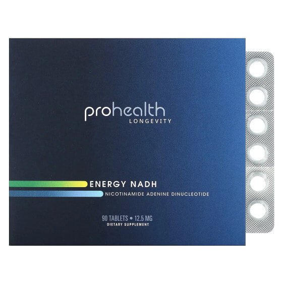 ProHealth Longevity, Energy NADH, никотинамид-аденин-динуклеотид, 12,5 мг, 90 таблеток