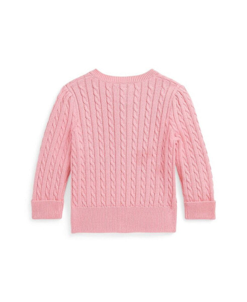 Baby Girls Mini-Cable Cotton Cardigan Sweater