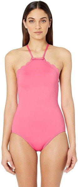 Kate Spade New York 170593 Womens Scalloped One Piece Swimwear Pink Size X-Small