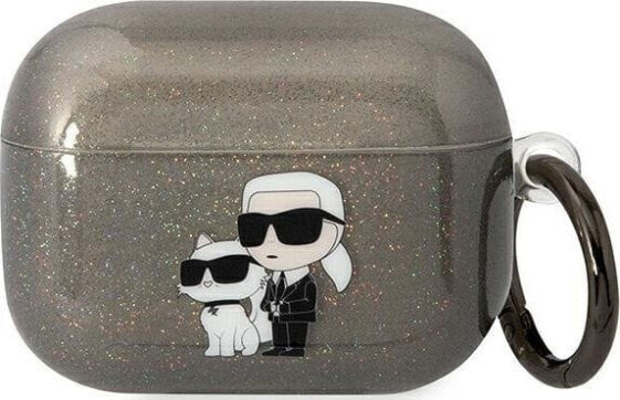 Karl Lagerfeld Karl Lagerfeld KLAPHNKCTGK Airpods Pro cover czarny/black Gliter Karl&Choupette