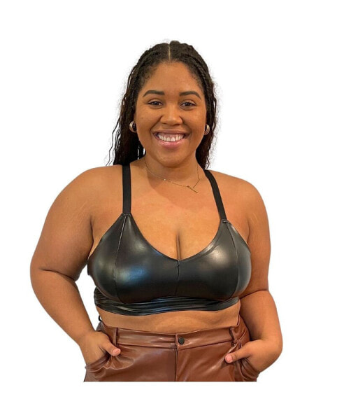 Women's Nude Shade Leather Bralette