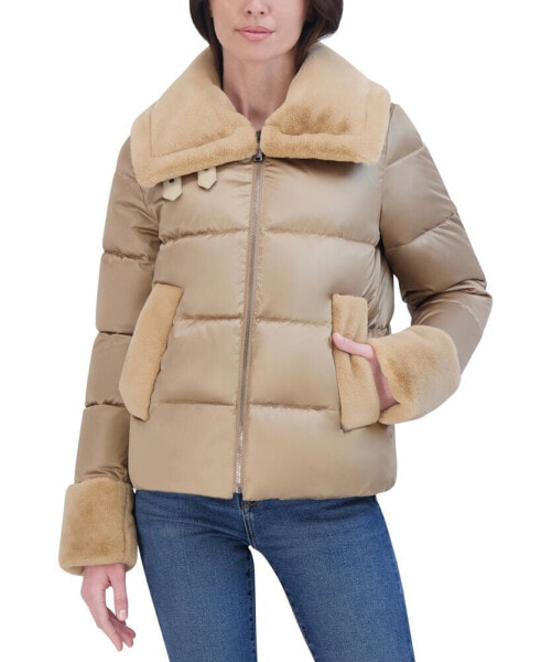 Women's Shine Faux-Fur-Trim Puffer Coat