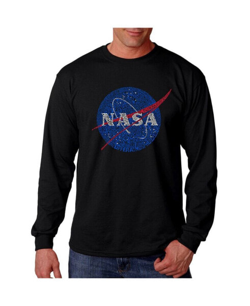 Men's Word Art Long Sleeve T-Shirt- Nasa Meatball Logo