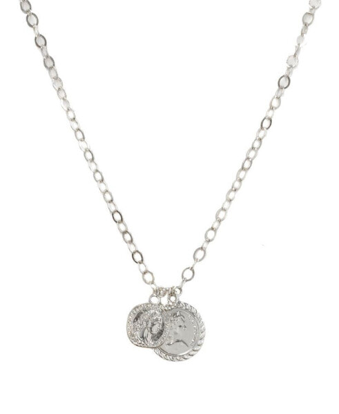 The Adventurer Double Rhodium Coin Women's Necklace