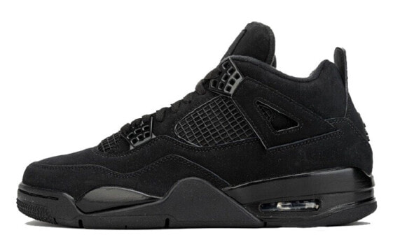 Jordan Air Jordan 4 黑猫 中帮 复古篮球鞋 男款 黑色 2020年版 / Кроссовки Nike Air Jordan 4 Retro Black Cat (2020) (Черный)