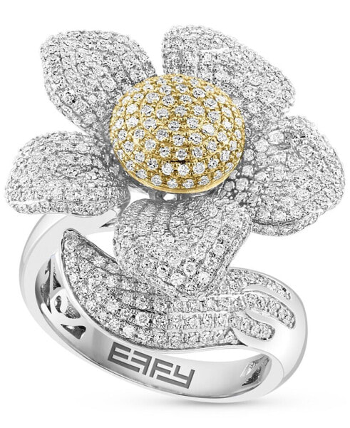 EFFY® Diamond Pavé Large Flower Statement Ring (1-5/8 ct. t.w.) in 14k Two-Tone Gold