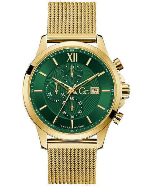 Часы Guess Men's Swiss Gold Tone Stainless Steel Watch 44mm