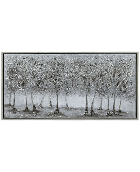 Solitary Field Textured Metallic Hand Painted Wall Art by Martin Edwards, 24" x 48" x 1.5"