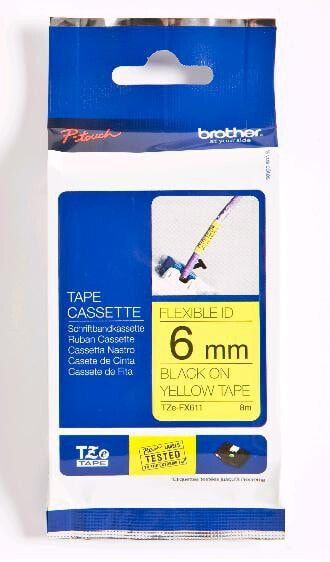 Brother TZe-FX611 - Black on yellow - TZe - Brother - 6 mm - 8 m - 1 pc(s)