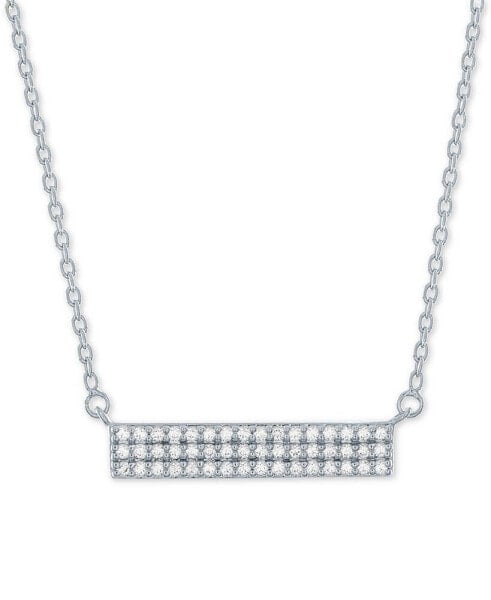 Lab-Created Diamond Cluster Bar Necklace (1/4 ct. t.w.) in Sterling Silver, 16" + 2" extender