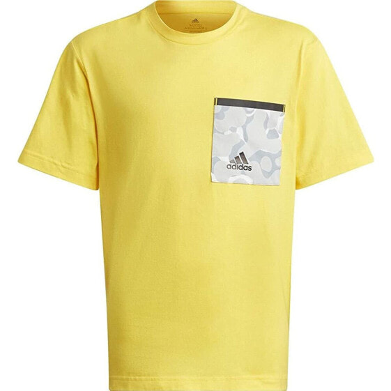 Child's Short Sleeve T-Shirt Adidas Future Pocket Yellow