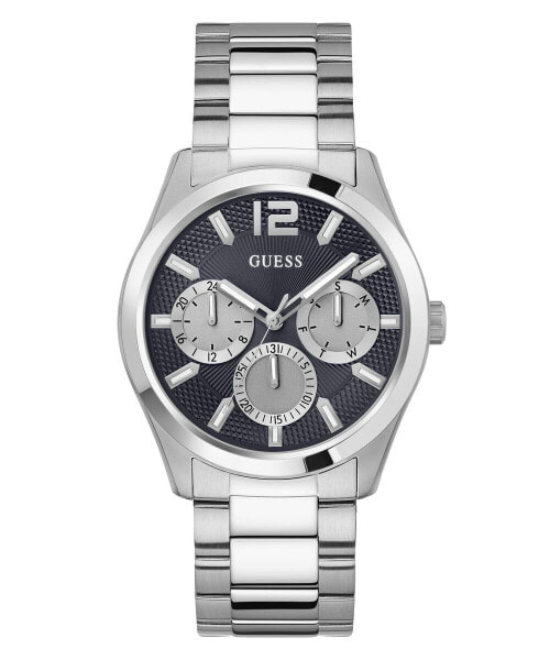 Guess Herren Multifunkion Armbanduhr ZEN silber, schwarz 42 mm GW0707G1