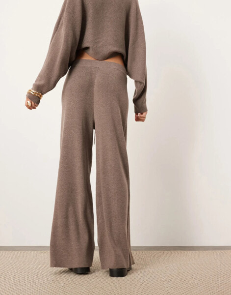 ASOS EDITION knitted flared trousers co-ord in chocolate