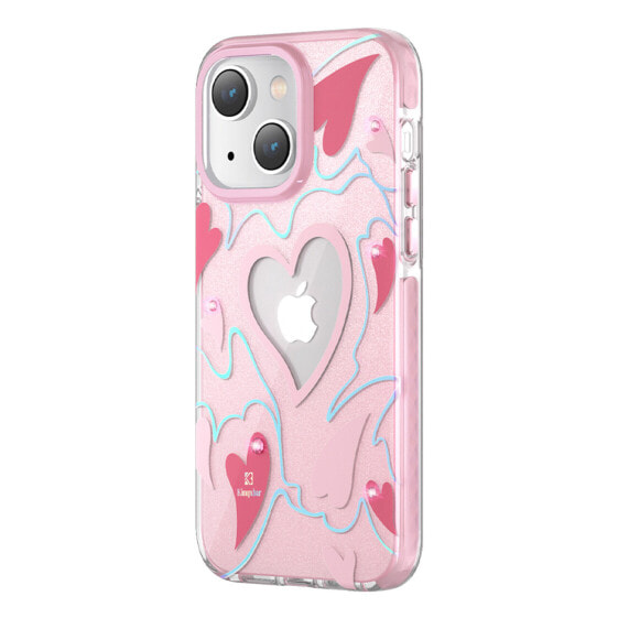 Чехол для смартфона Kingxbar iPhone 14 Plus в гвоздики розовый