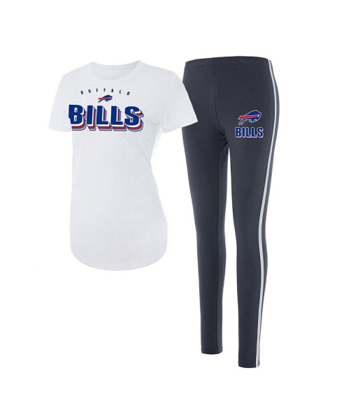Women's White, Charcoal Buffalo Bills Sonata T-shirt and Leggings Set