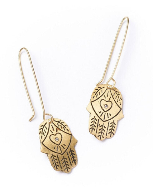 Ruchi Hamsa Gold Dangling Earrings