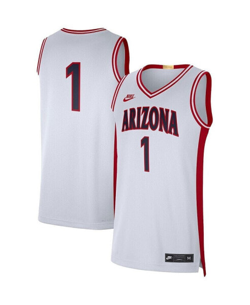 Men's #1 White Arizona Wildcats Limited Retro Jersey