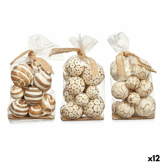 Декоративные шары Gift Decor Белый Коричневый (12 штук)