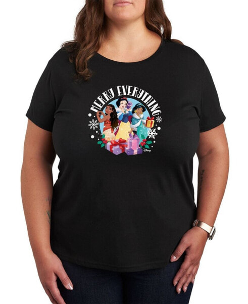 Trendy Plus Size Disney Princess Holiday Graphic T-shirt