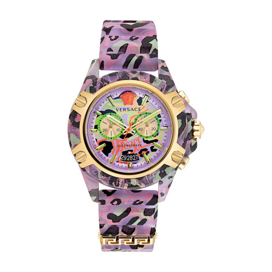 Versace Armbanduhr Chronograph CHRONO ACTIVE lilac leopard 44 mm VEZ700722