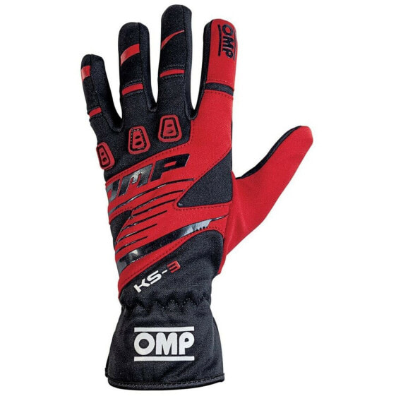 Перчатки для картинга OMP KS-3 Красно-черные XL