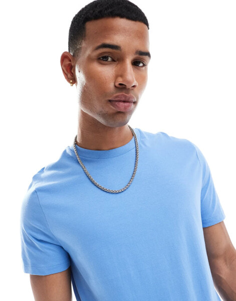 ASOS DESIGN essential crew neck t-shirt in mid blue