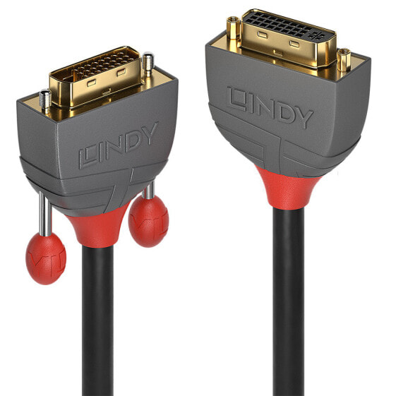 Lindy 0.5m DVI-D Dual Link Extension Cable - Anthra Line - 0.5 m - DVI-D - DVI-I - Male - Female - Black