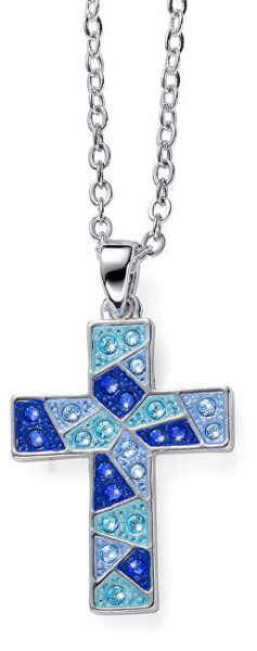 Cross necklace Gaudi Cruz M 12011 BLU