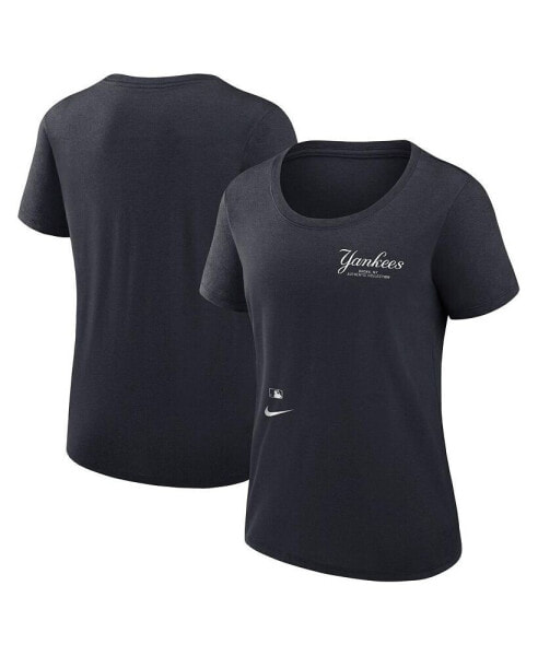 Women's Navy New York Yankees Authentic Collection Performance Scoop Neck T-shirt