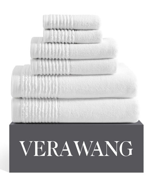 Sculpted Pleat Solid Cotton Terry 6-Pc. Bath Towel Set