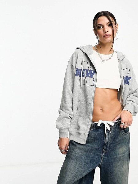 Cotton:On relaxed hoodie with New York graphic