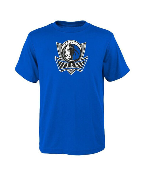 Big Boys and Girls Royal Dallas Mavericks Primary Logo T-Shirt