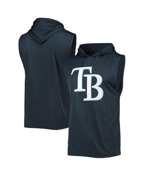 Men's Navy Tampa Bay Rays Sleeveless Pullover Hoodie