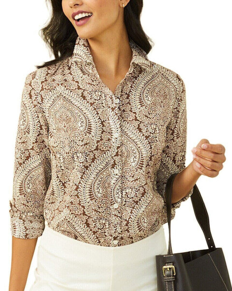 Топ J.McLaughlin Lois блузка женская коричневая XS